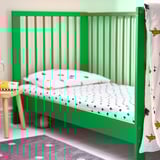 GRÖNFINK Fitted sheet for cot, white/tree pattern, 60x120 cm