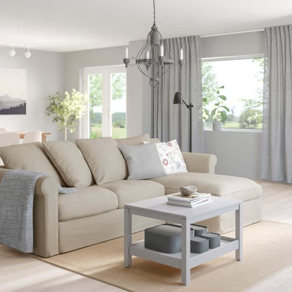 Gronlid 3 Seat Sofa With Chaise Longue Sporda Natural Ikea