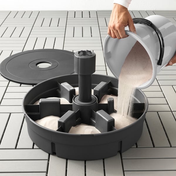 GRYTÖ Parasol base, dark grey, 60 cm