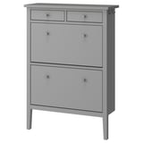 GULLABERG Shoe cabinet with 2 compartments, grey, 88x30x122 cm