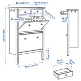 GULLABERG Shoe cabinet with 2 compartments, grey, 88x30x122 cm