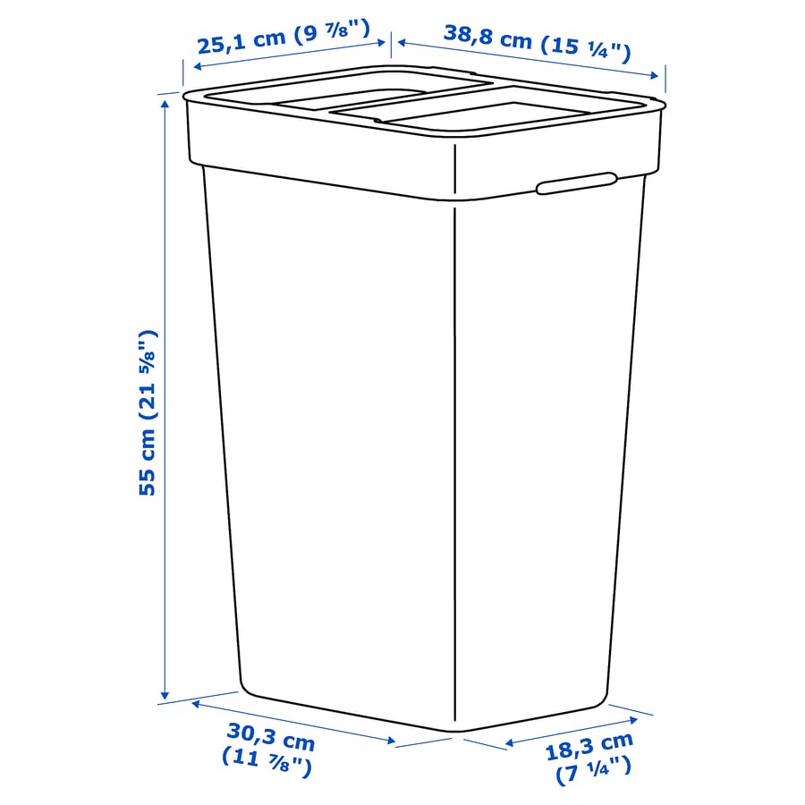 HÅLLBAR bin with lid, light grey, 35 l IKEA