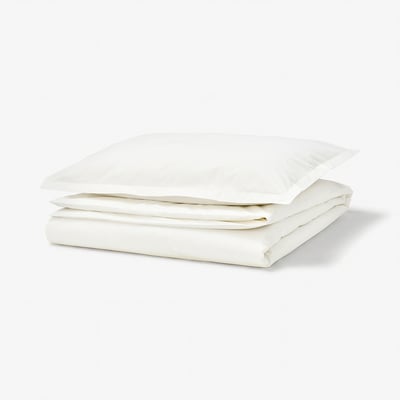 HAMPFLOCKEL Duvet cover and pillowcase, white, 150x200/50x80 cm
