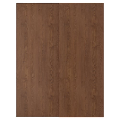 Hasvik Pair Of Sliding Doors Brown Stained Ash Effect Ikea
