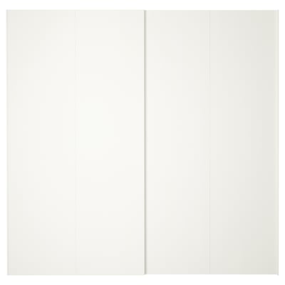 HASVIK Pair of sliding doors, white, 200x201 cm