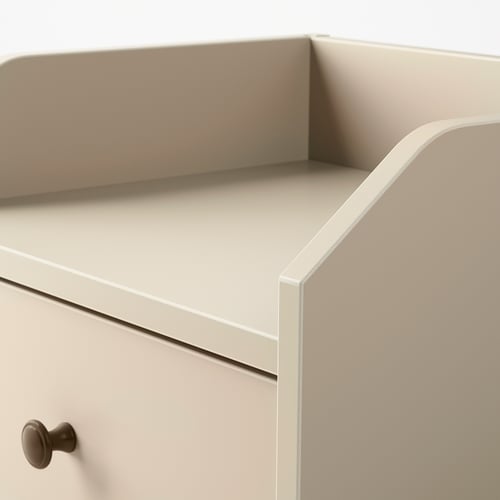 HAUGA bedside table, beige, 40x36 cm - IKEA