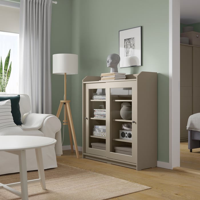 HAUGA glassdoor beige, 105x116 cm IKEA