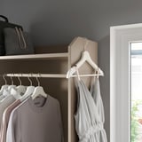 HAUGA Open wardrobe with 3 drawers, beige, 70x199 cm
