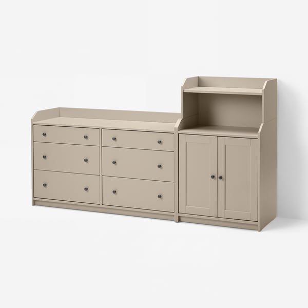 HAUGA Storage combination, beige, 208x116 cm