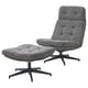 HAVBERG Armchair and footstool, Lejde grey/black