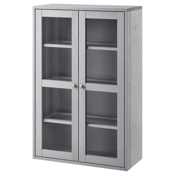 Havsta Glass Door Cabinet Grey Ikea