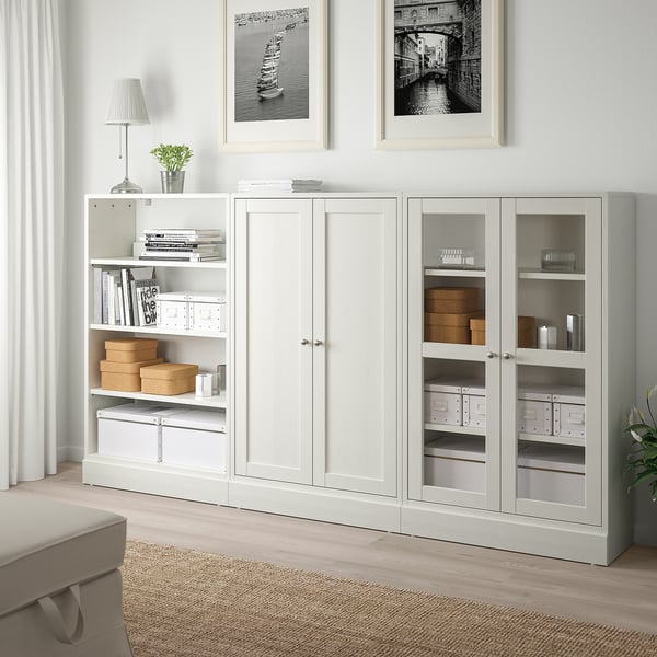 Havsta Storage Combination W Glass Doors White Ikea