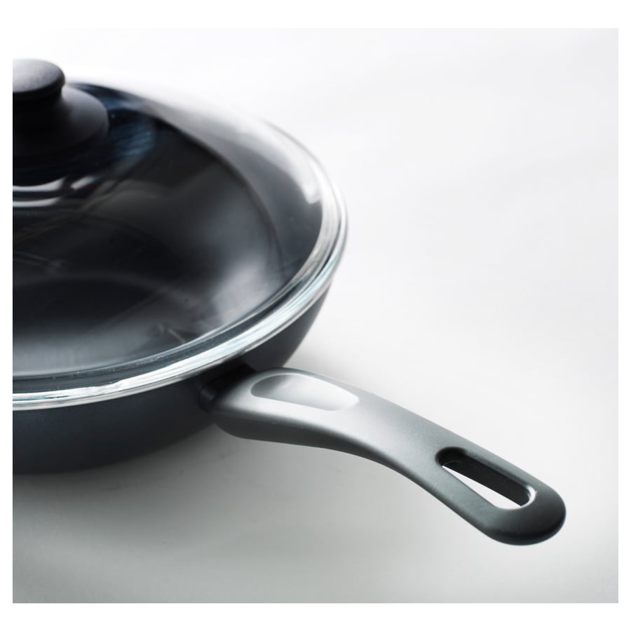HEMLAGAD Sauté pan with lid, black, 26 cm IKEA