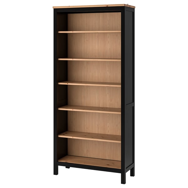 HEMNES Bookcase, black-brown/light brown, 90x198 cm