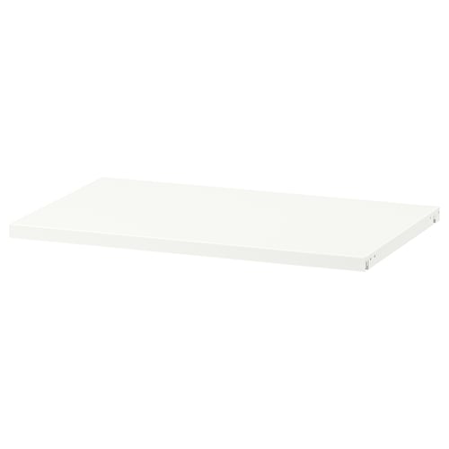 A white metal shelf, part of the HJÄLPA series, suitable for organising items.