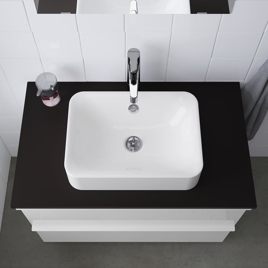 HÖRVIK Countertop washbasin, white, 45x32 cm IKEA