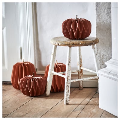 HÖSTAGILLE Decoration pumpkin, set of 2, paper mixed colours