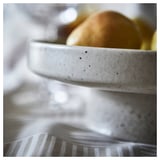 HÖSTAGILLE Serving stand, light beige/orange-brown, 24 cm