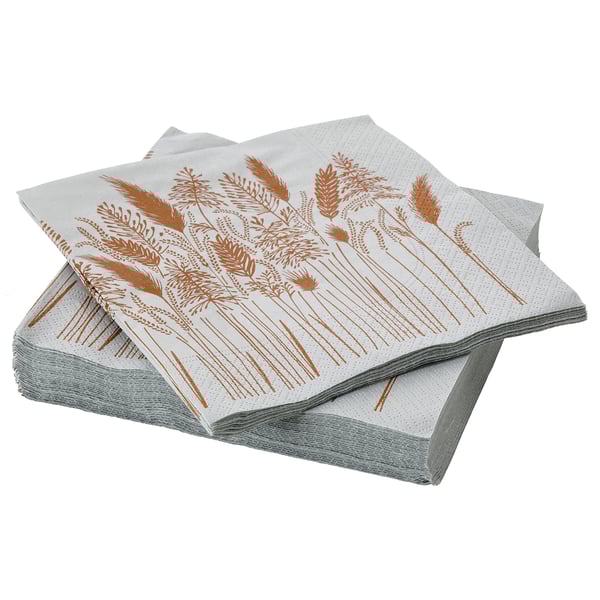 HÖSTKVÄLL Paper napkin, grey, 33x33 cm