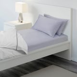 HÖSTVÄDD Fitted sheet, blue, 120x200 cm