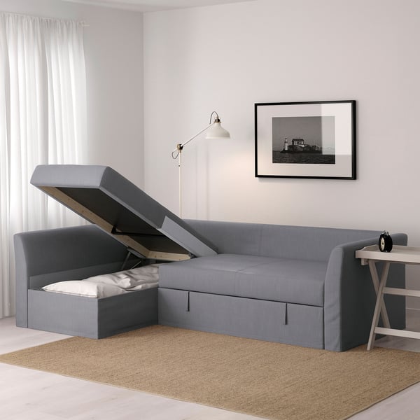 holmsund corner sofa bed nordvalla medium grey ikea