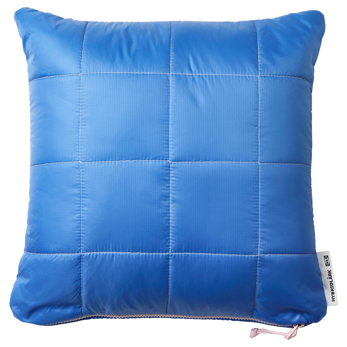 HYBRIDLÄRK Blanket/bag, dark blue/light blue, 130x190/40x40 cm - IKEA