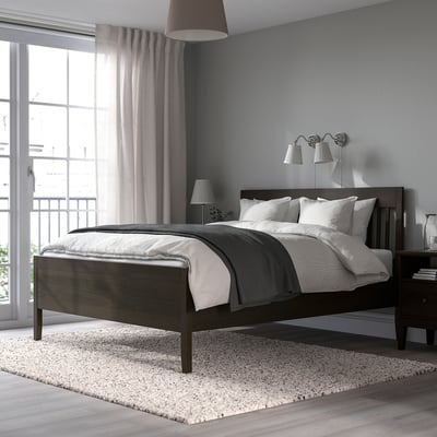 IDANÄS Bed frame, dark brown stained, 150x200 cm
