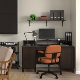 IDANÄS Desk with add-on unit, brown