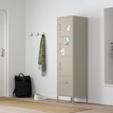 IDÅSEN High cabinet with drawer and doors, beige, 45x172 cm