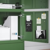 IDÅSEN High cabinet with drawer and doors, dark green, 45x172 cm