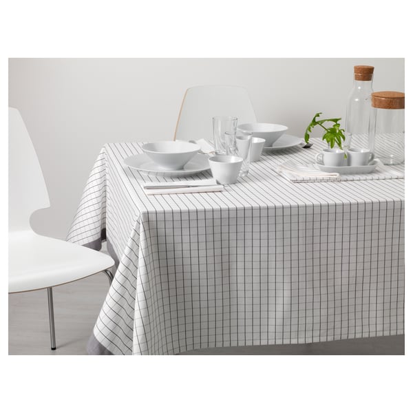 IKEA 365+ Tablecloth, white/grey, 145x240 cm