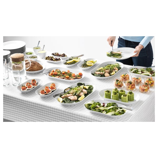 IKEA 365+ Tablecloth, white/grey, 145x240 cm
