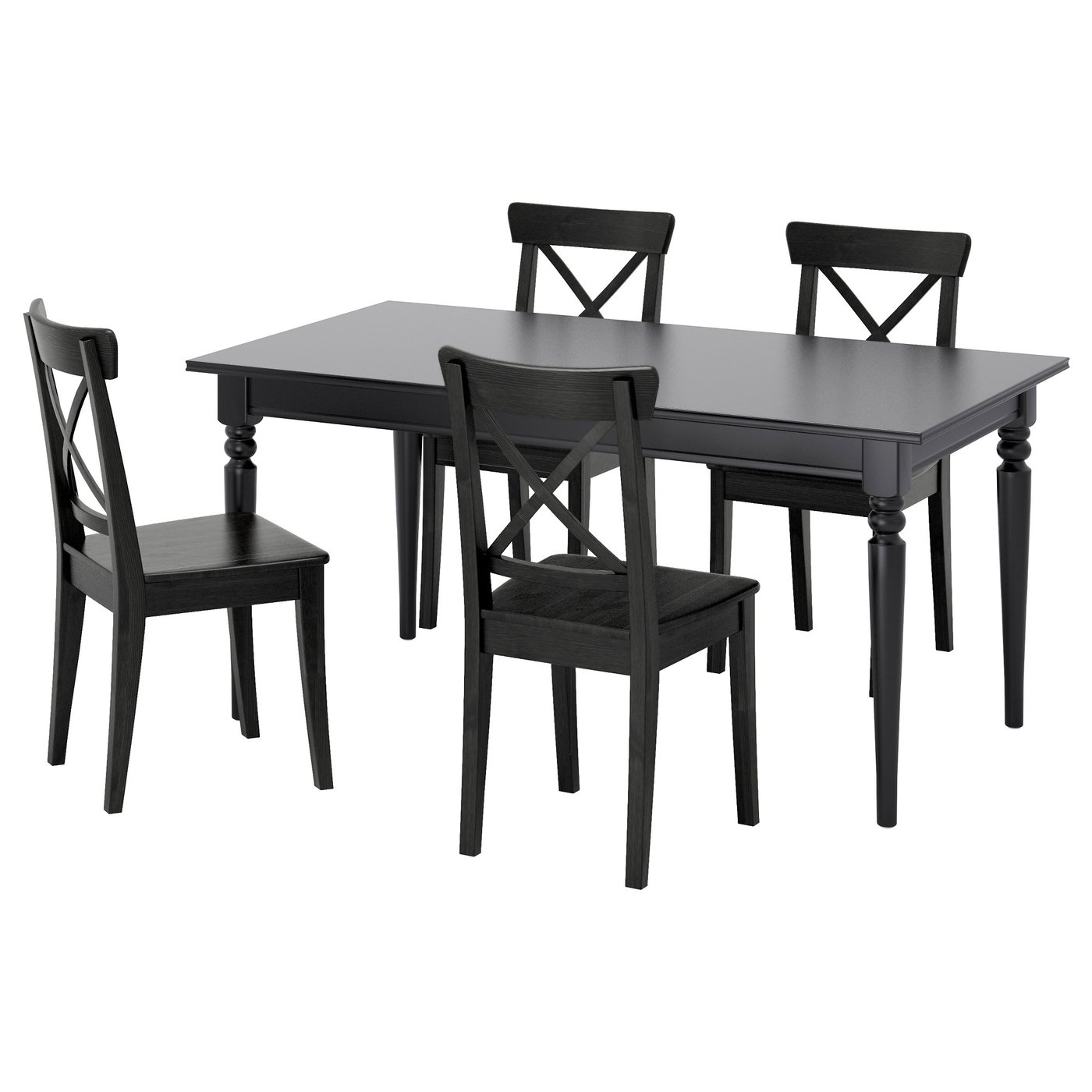 Ingatorp Ingolf Table And 4 Chairs Black Brown Black Ikea
