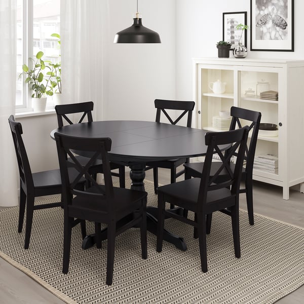 Ingatorp Table And 4 Chairs Black Brown Black Ikea