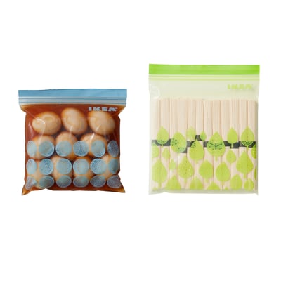 ISTAD Resealable bag, assorted sizes/assorted colours, 2.5/1.2 l