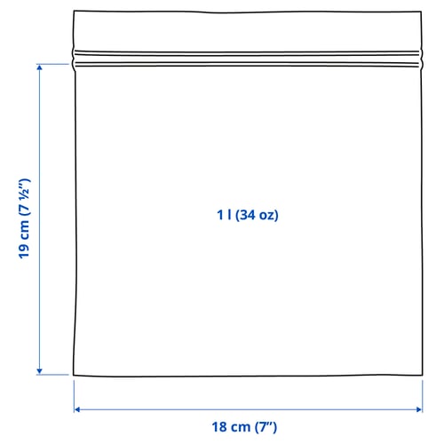 ISTAD Resealable bag, fruit/vegetables pattern green, 1 l