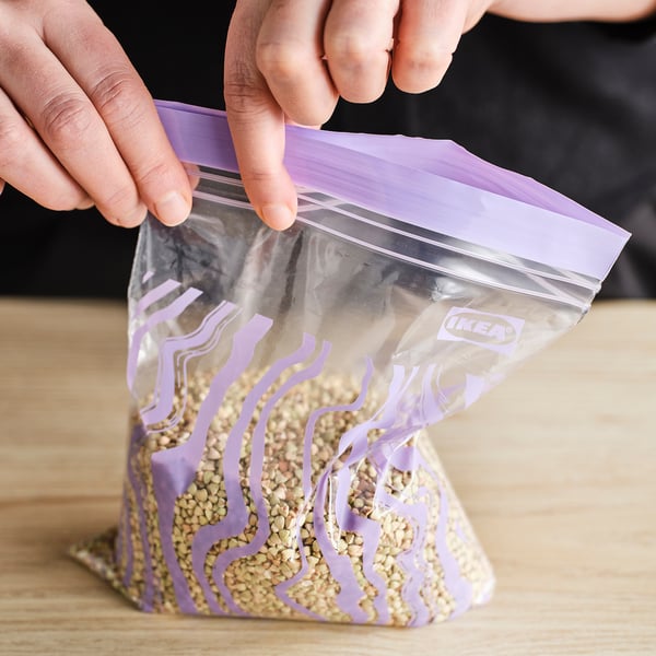 ISTAD Resealable bag, patterned lilac, 1 l