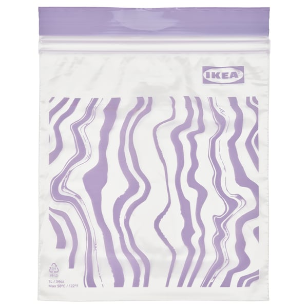 ISTAD Resealable bag, patterned lilac, 1 l