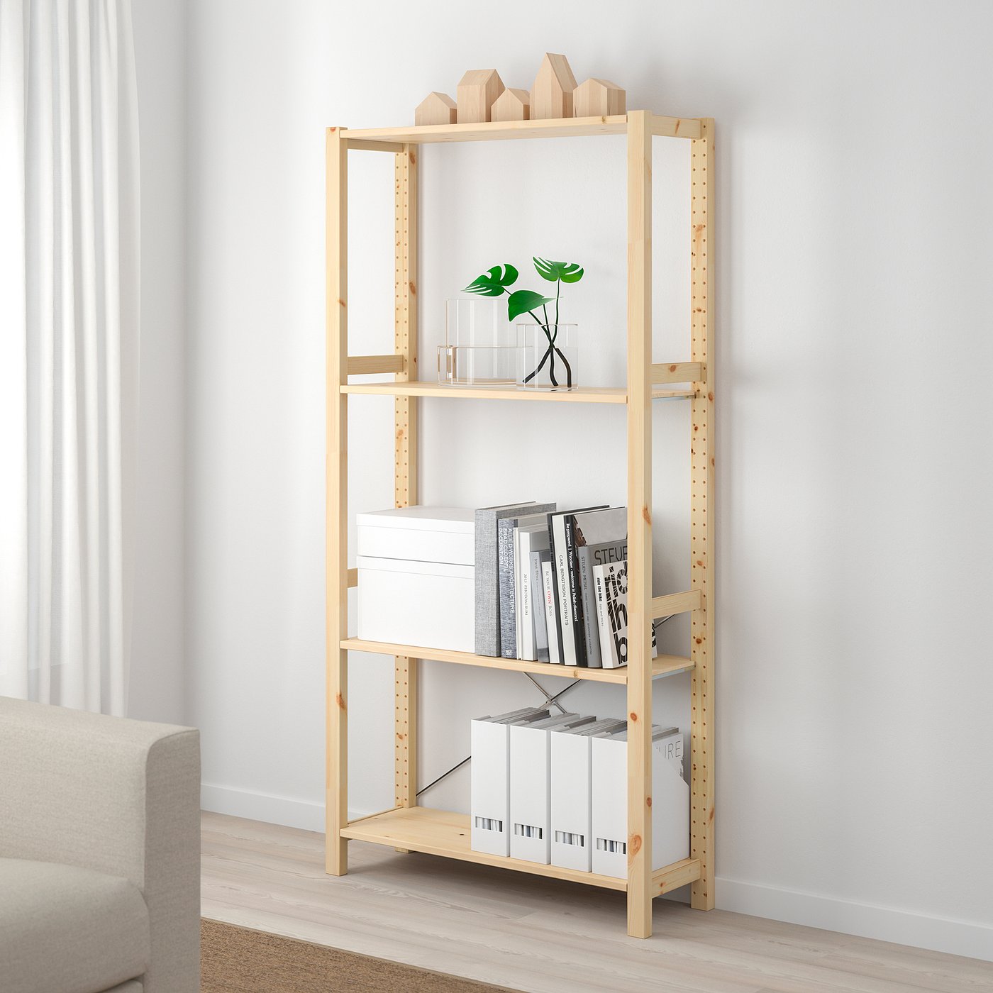 IVAR 1 section/shelves, pine, 89x30x179 cm - IKEA