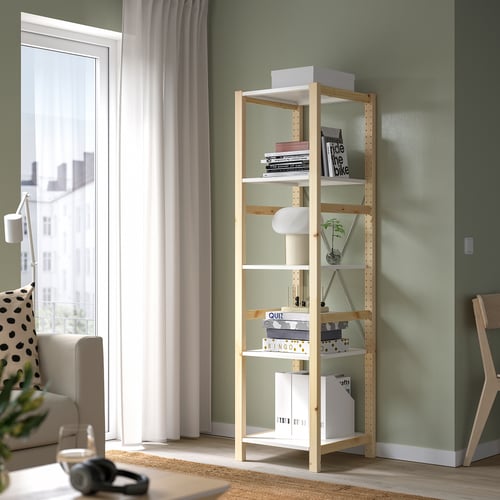IVAR shelf, white metal, 42x50 cm IKEA