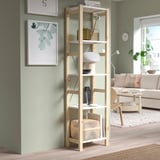 IVAR Shelving unit, pine/metal white, 48x30x179 cm