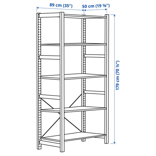 Illustration with measurements for the product: IVAR.