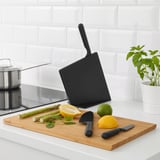 JÄMFÖRA Knife block with 3 knives, black