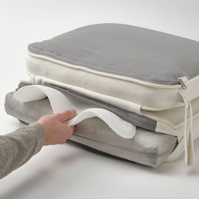 JÄRPÖN/DUVHOLMEN Seat/back cushion, outdoor, white, 116x45 cm