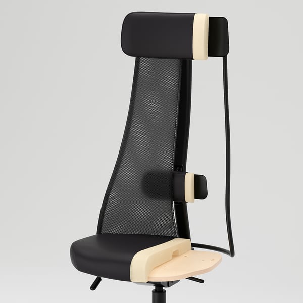 JÄRVFJÄLLET Office chair with armrests, Gunnared dark grey/black