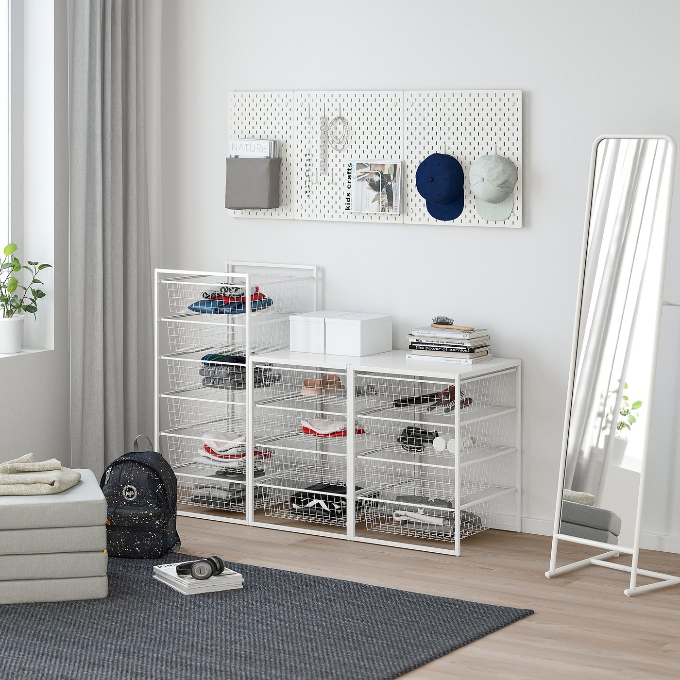 JONAXEL storage combination, white, 148x51x104 cm - IKEA