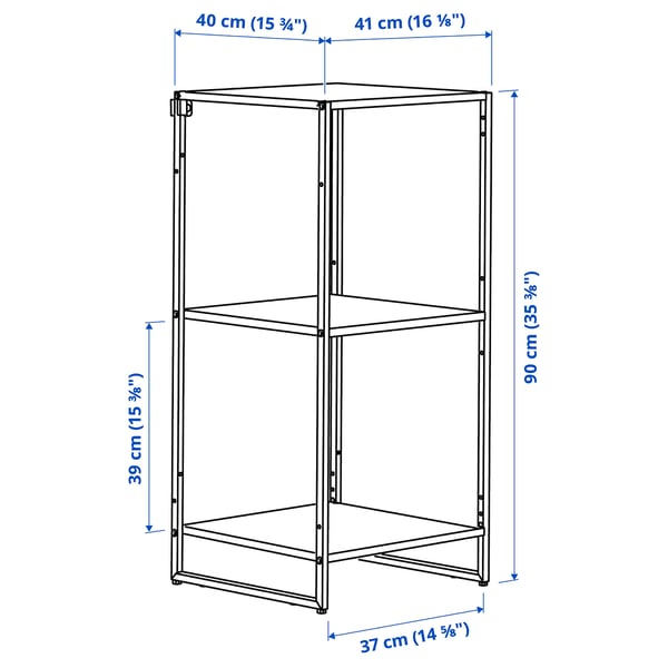 JOSTEIN Shelving unit, in/outdoor/metal white, 41x40x90 cm