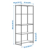 JOSTEIN Shelving unit, in/outdoor/metal white, 61x40x180 cm