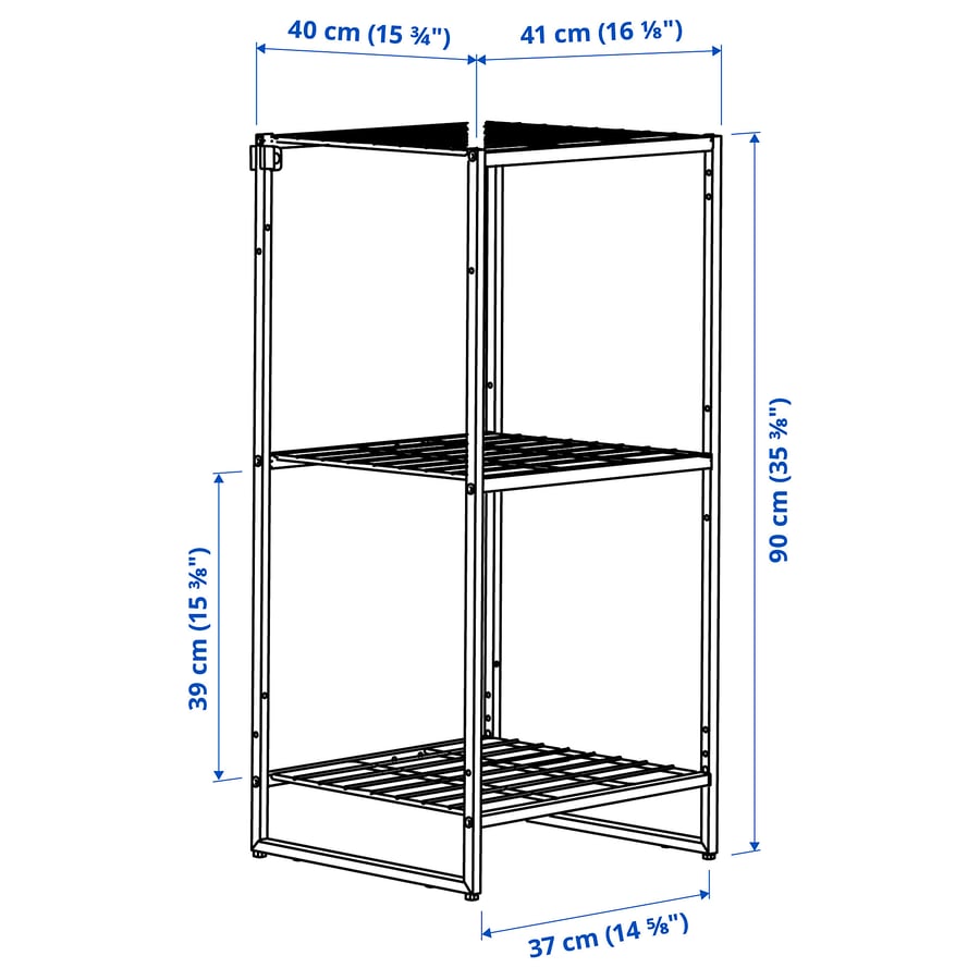 JOSTEIN shelving unit, in/outdoor/wire white, 41x40x90 cm IKEA