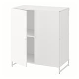 JOSTEIN Shelving unit with doors, in/outdoor/white, 81x44x90 cm